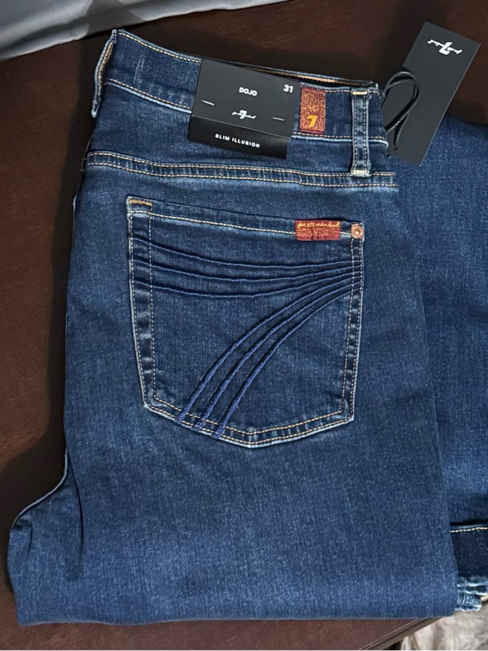 7 For All Mankind Dark Blue Slim Illusion Jeans DOJO